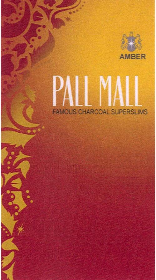 PALLMALL PALL MALL AMBER FAMOUS CHARCOAL SUPERSLIMSSUPERSLIMS - товарный знак РФ 430798