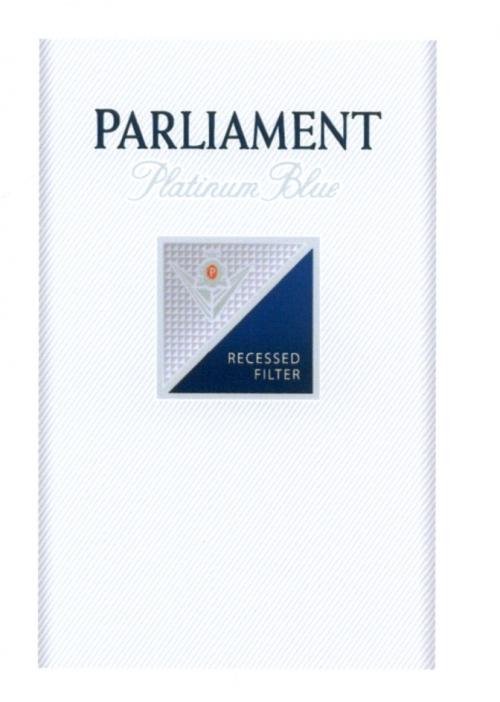 PARLIAMENT PARLIAMENT PLATINUM BLUE RECESSED FILTERFILTER - товарный знак РФ 449833