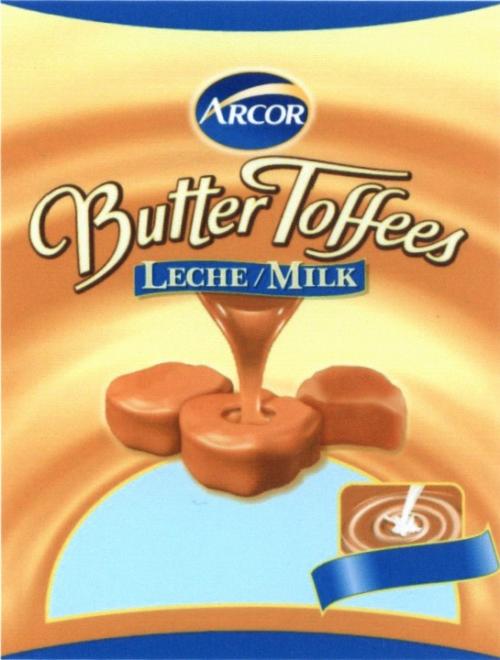 ARCOR BUTTERTOFFEES TOFFEES ARCOR BUTTER TOFFEES LECHE MILKMILK - товарный знак РФ 452952