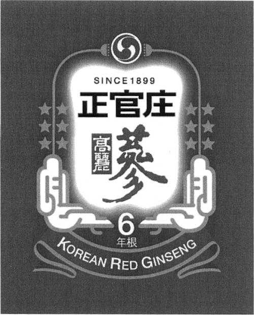 KOREAN GINSENG KOREAN RED GINSENG 6 SINCE 18991899 - товарный знак РФ 456183